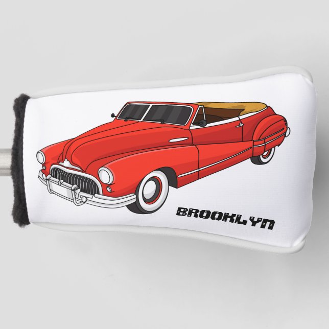 Classic red 1948 automobile golf head cover (Front)