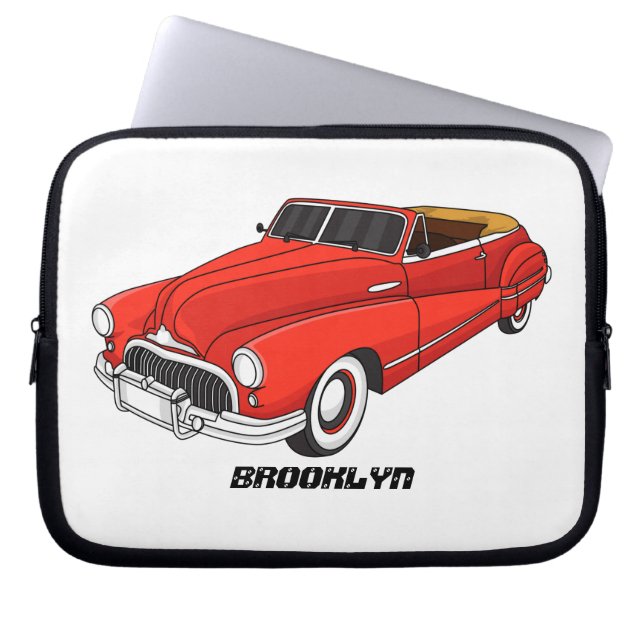 Classic red 1948 automobile laptop sleeve (Front)