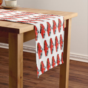 Classic red 1948 automobile short table runner