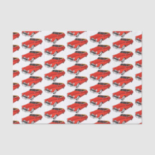 Classic red 1948 automobile tissue paper
