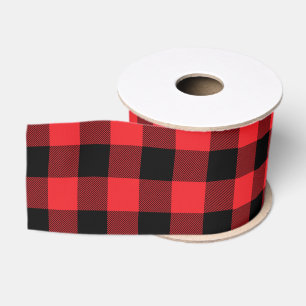 Classic Red and Black Buffalo Check Grosgrain Ribbon
