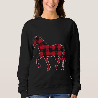 Classic Red And Black Buffalo Plaid Lumberjack Hor Sweatshirt