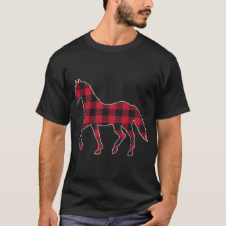 Classic Red And Black Buffalo Plaid Lumberjack Hor T-Shirt