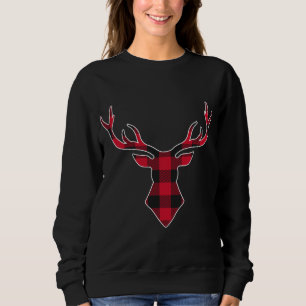 Classic Red And Black Christmas Buffalo Plaid Deer Sweatshirt