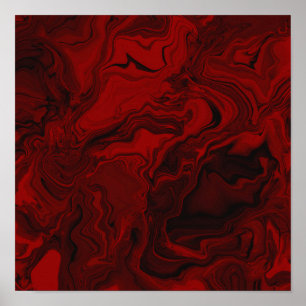 Classic Red and Black Marble Poster