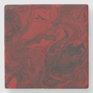 Classic Red and Black Marble Stone Coaster