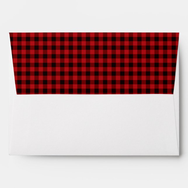 Classic red and black plaid pattern envelopes (Back (Top Flap))