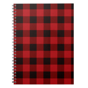 Classic red and black plaid pattern spiral notebook