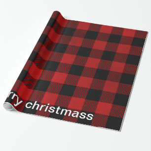 classic red and black plaid pattern wrapping paper