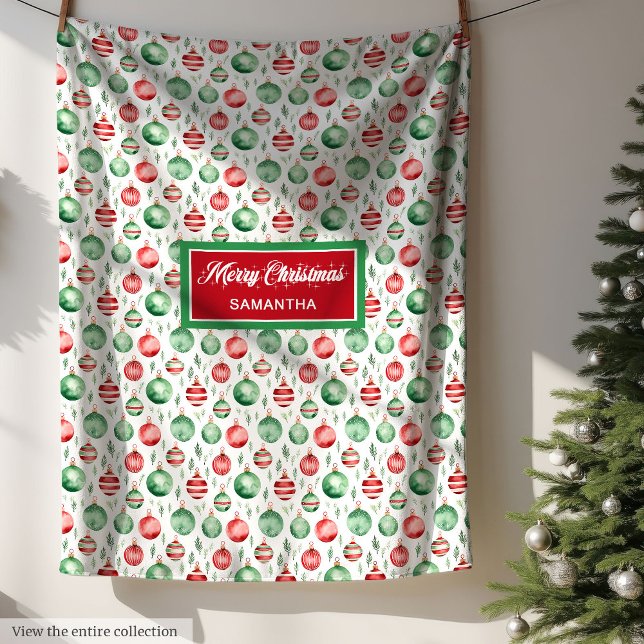 Classic red and green Christmas baubles blanket (Classic red and green Christmas baubles blanket)