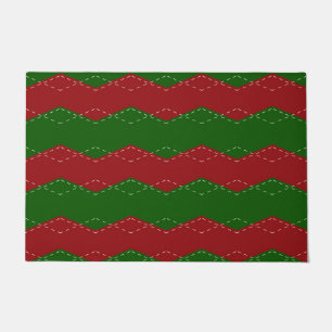 Classic red and green Christmas Doormat