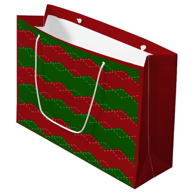 Classic red and green Christmas  Large Gift Bag (Front Angled)