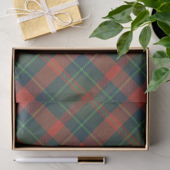 Classic Red and Green Holiday Tartan Plaid Pattern Tissue Paper (Gift)