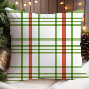 Classic Red and Green Plaid Christmas Cushion