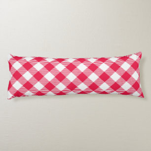 Classic Red and White Gingham Pattern Rustic Body Cushion