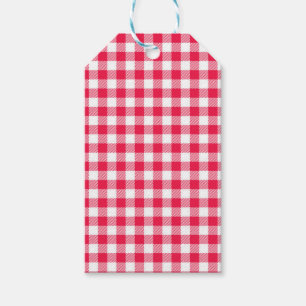 Classic Red and White Gingham Pattern Rustic Gift Tags