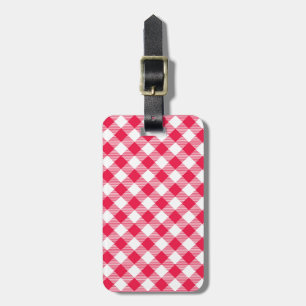 Classic Red and White Gingham Pattern Rustic Luggage Tag