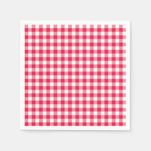 Classic Red and White Gingham Pattern Rustic Napkin