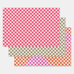 Classic Red and White Gingham Pattern Rustic Wrapping Paper Sheet