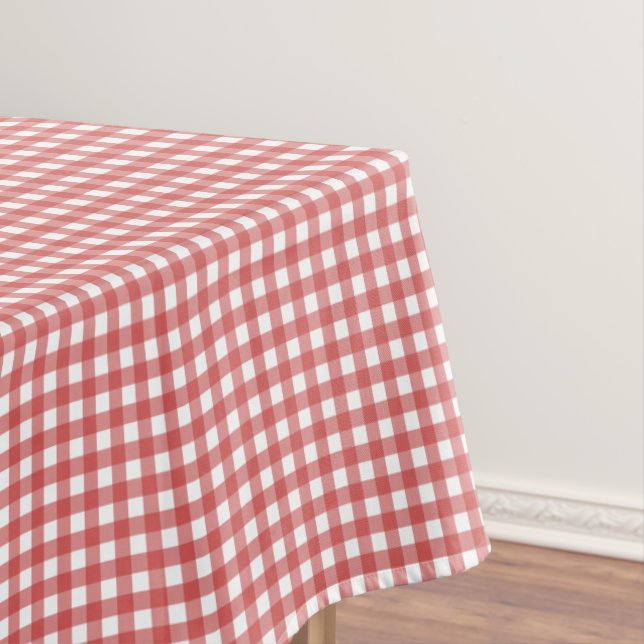 Classic Red and White Gingham Picnic Party Tablecloth (In Situ)
