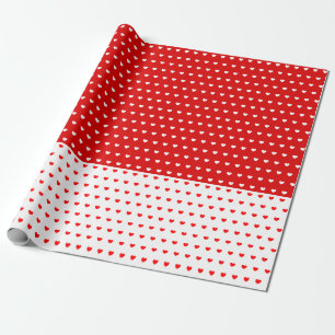 Classic Red And White Love Hearts Pattern Wrapping Paper