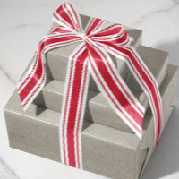 Classic Red and White Ticking Tape Stripe Ribbon