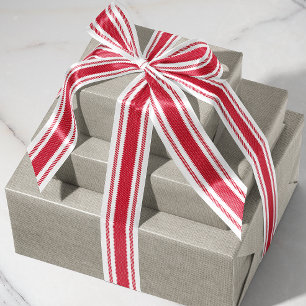 Classic Red and White Ticking Tape Stripe Ribbon Grosgrain Ribbon