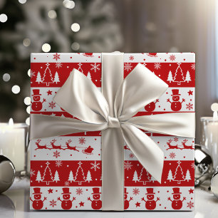 Classic Red and White Traditional Christmas Wrapping Paper