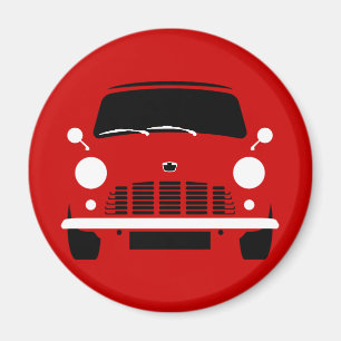 Classic Red Austin Mini Van Magnet