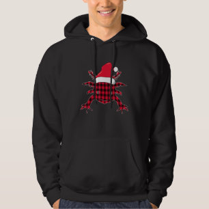 Classic Red & Black Christmas Buffalo Plaid Axolot Hoodie