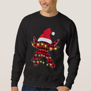 Classic Red & Black Christmas Buffalo Plaid Axolot Sweatshirt