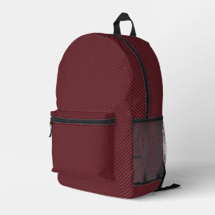Classic Red Black Pinstripe Printed Backpack