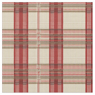 Classic Red & Black Tartan Plaid - Rustic Woven 2 Fabric