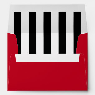 Classic Red Black & White Stripes Lined Envelope