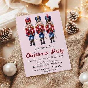 Classic Red & Blue Nutcracker Christmas Party   Invitation