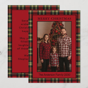 Classic Red Buffalo Plaid Christmas Photo Card