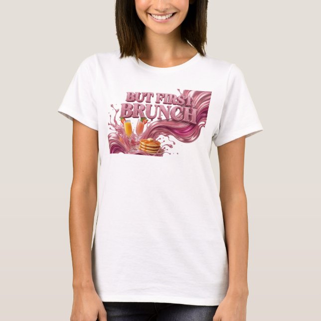 Classic Red BUT FIRST BRUNCH Tee (Front)