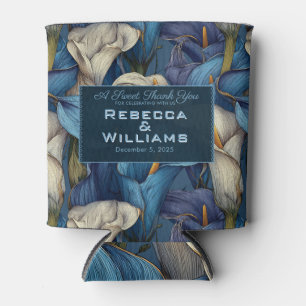 Classic Red Calla Lilies Themed Greenery Wedding Can Cooler