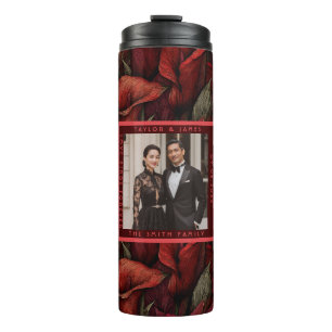 Classic Red Calla Lilies Themed Rustic Wedding Thermal Tumbler