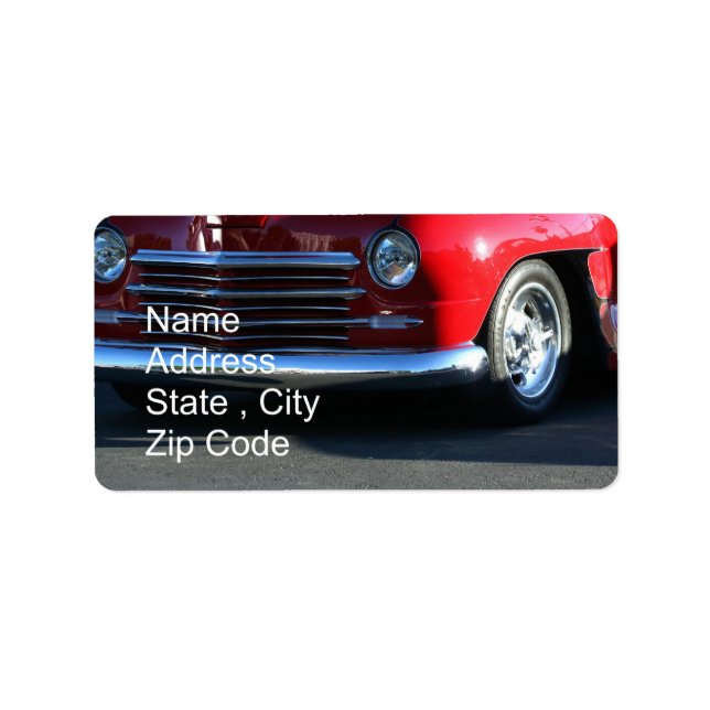 Classic Red Car Address Labels (Front)