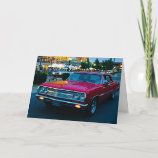 Classic Red Car blank greeting Card