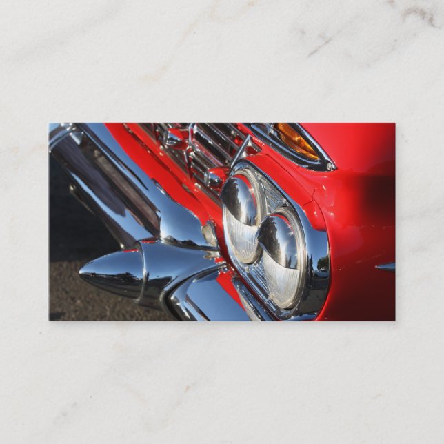 Classic Red Car Business cards (Front)