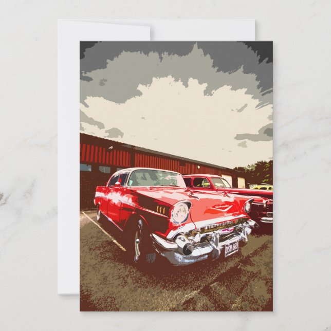 Classic Red Car Invitation (Front)