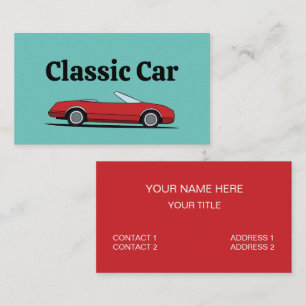 Classic Red Car Mechanic Automobile Business Card