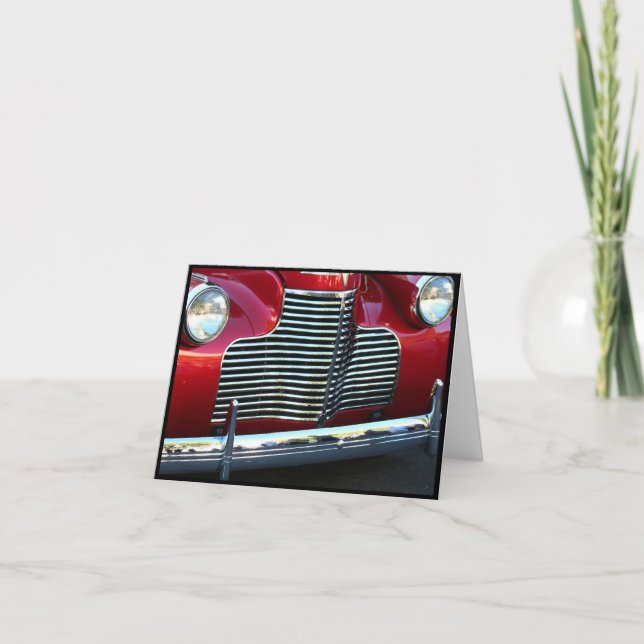 Classic Red Car Notecard (Front)