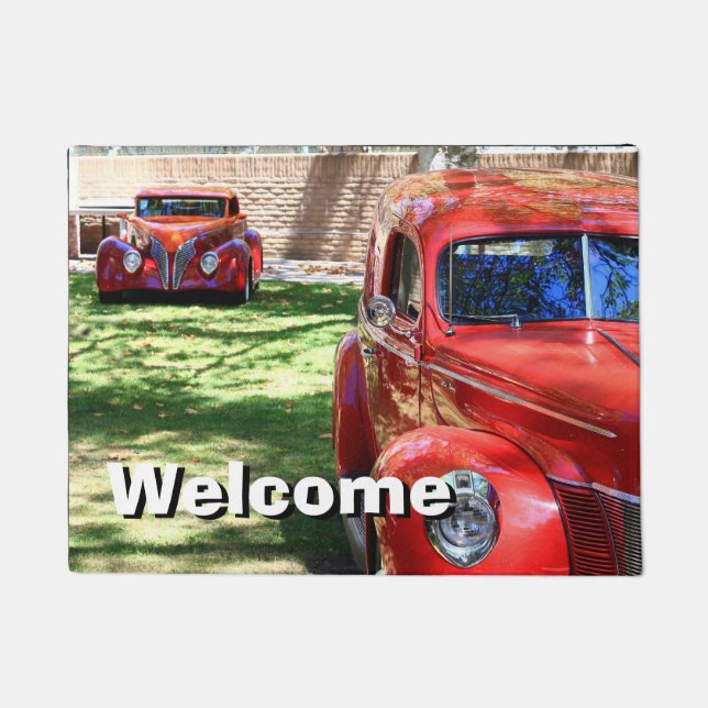 Classic Red cars Doormat (Front)