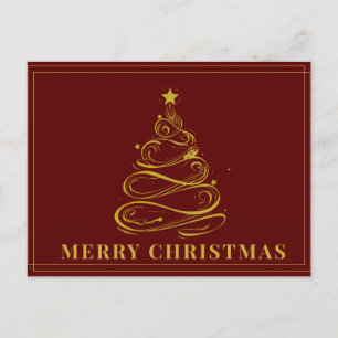 Classic Red Christmas Tree Postcard