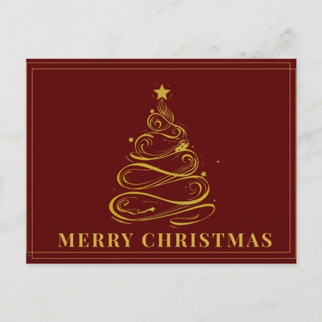 Classic Red Christmas Tree Postcard (Front)