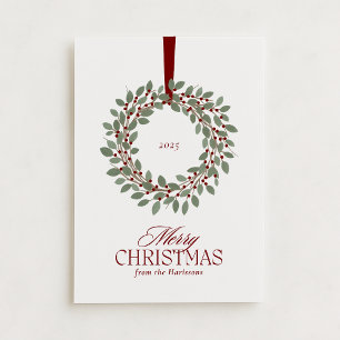 Classic Red Christmas Wreath Non Photo Card