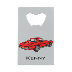 Classic Red Corvette Design Bottle Opener